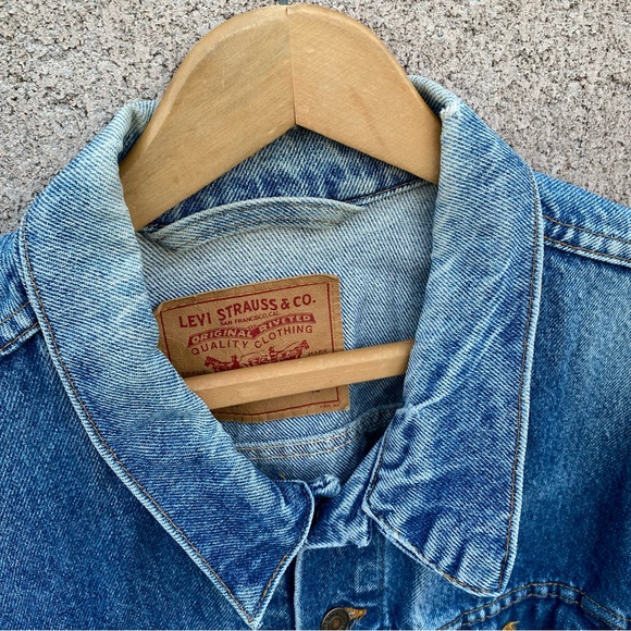 Vintage Levi’s 70506 Denim Trucker Jacket Made in USA Size 48 90s Red Tab - Picture 4 of 7